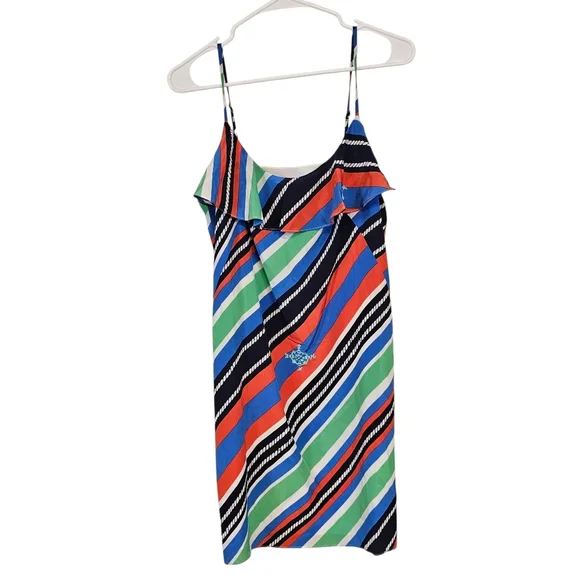 Lilly Pulitzer Overboard Striped Nautical Compass Slik Layla Mini Dress - Picture 2 of 8